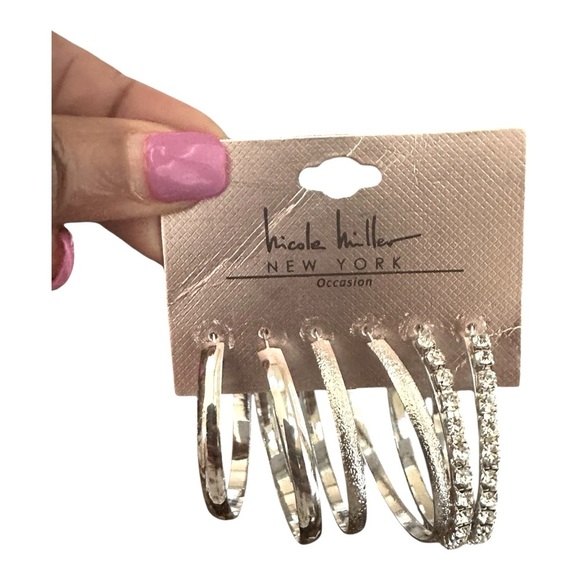 Nicole Miller Occasion Glitz & Glam Hoop Earrings - Set of 3 - Picture 2 of 5